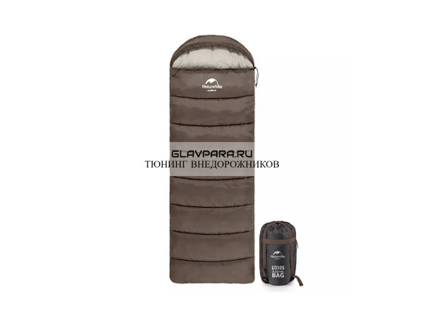 Мешок спальный Naturehike U250, (190х30)х75 см, (правый) (ТК: +6C), коричневый