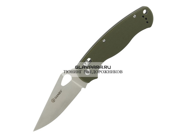 Нож складной "Ganzo" с клипсой, длина клинка 87 мм, сталь 440С, зелёный