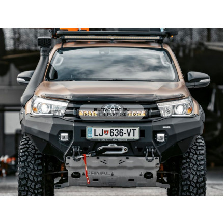 Силовой бампер передний RIVAL алюминиевый Toyota Hilux Revo 2015-2019 (без ПТФ) 2D.5701.1.B-NL