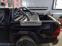 Крышка алюминиевая роллетная с дугой M2 (черная сталь) для Toyota Hilux Revo 2015-2023