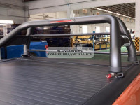 Крышка алюминиевая роллетная с дугой M2 (черная сталь) для Toyota Hilux Revo 2015-2023