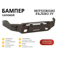 Бампер силовой передний STC тип Revo Mitsubishi Pajero 2006+ защитная дуга, птф, дальний свет