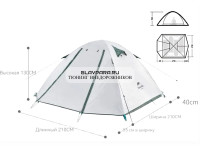 Палатка Naturehike P-Series 4-местная, алюминиевый каркас, белая