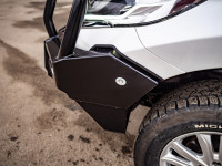 Бампер силовой передний РИФ для Mitsubishi Pajero Sport 2015+ с доп. фарами (арт. B0205), защитной дугой, защитой бачка омывателя, под парктроник