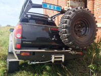 Задний силовой бампер KDT для Mitsubishi L200 2005-2015 под лебедку